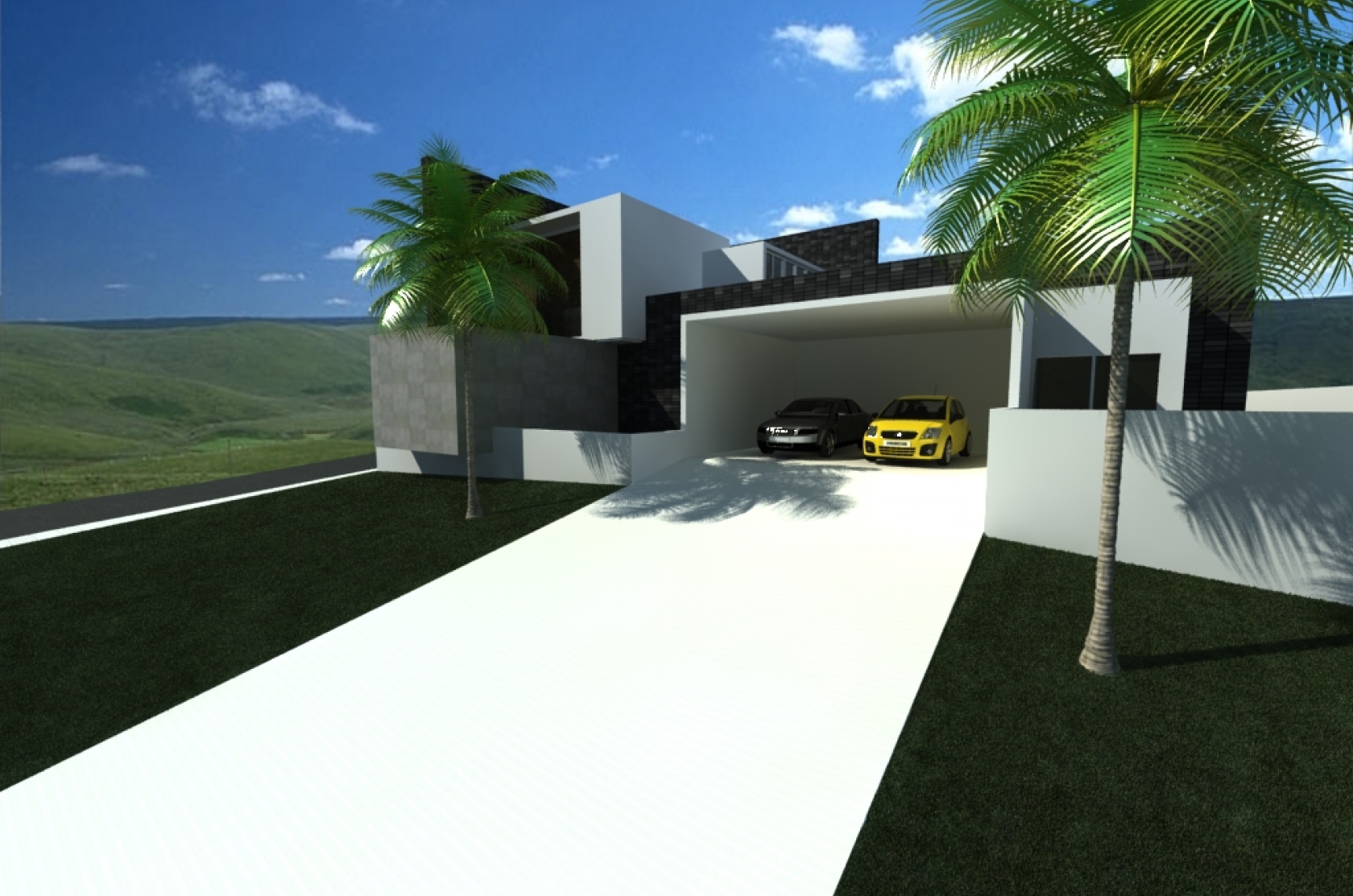 Casa Fazenda Serra Azul - fachada da garagem